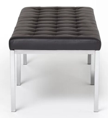 Black Leather Tufted Bench