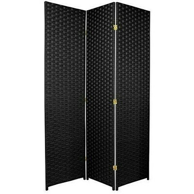 Black Folding Divider 3 Piece Screen - 6&#39; High