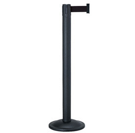 Black Retractable Stanchion - Per Unit