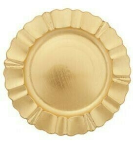 Gold Ruffle Melamine Charger