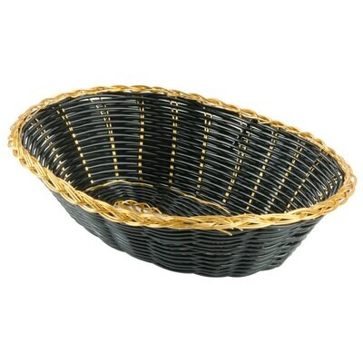 Gold Trim Black Basket - 6" x 9"