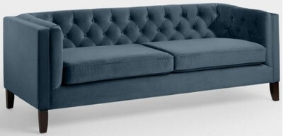 Navy Blue Tufted Sofa