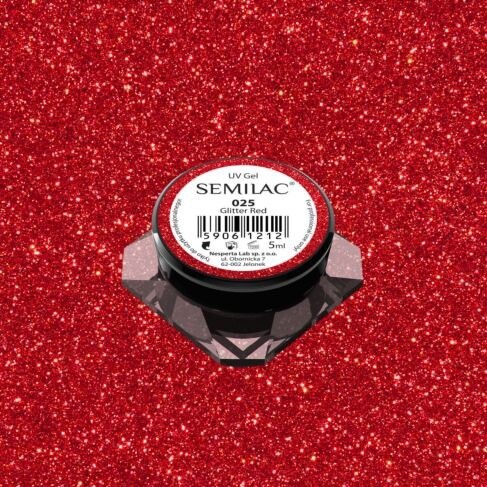 025 UV GEL COLOR SEMILAC GLITTER RED 5ML
