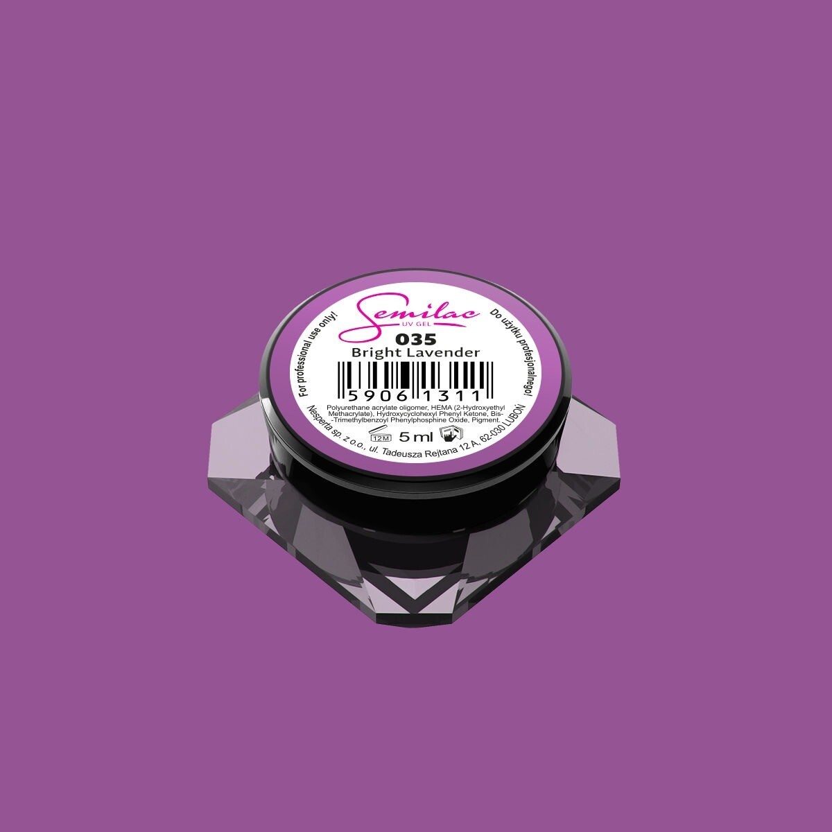 035 UV GEL COLOR SEMILAC BRIGHT LAVENDER 5ML