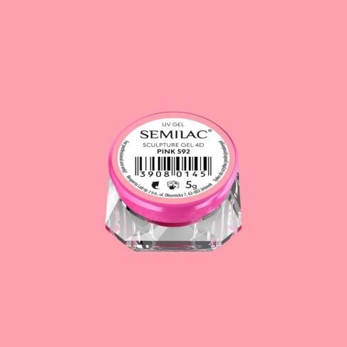 592 SEMILAC SCULPTURED PINK GEL 4D