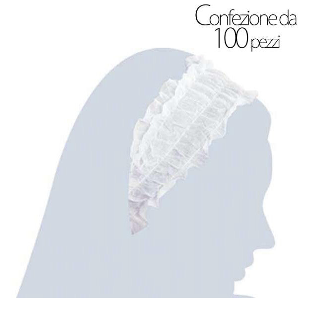 Fascia per capelli tnt bianca 100 pz