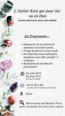 L atelier en Duo - spécial fête des mères