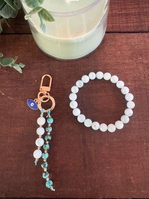 Talisman en Angelite et Turquoise