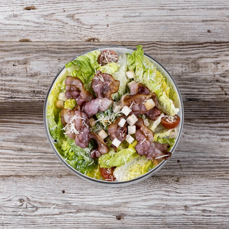 Caesar salad with bacon