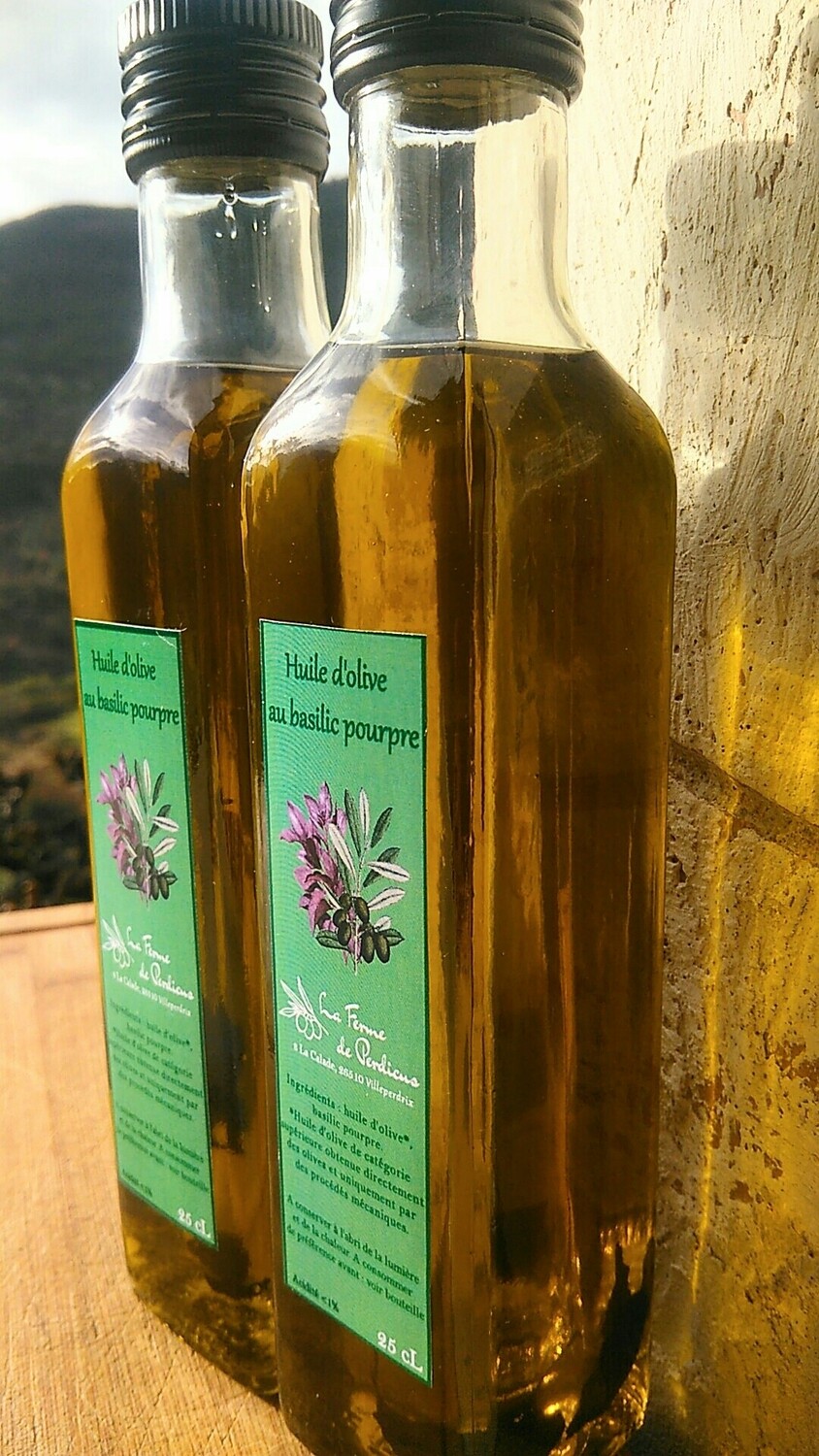 Huile d'olive au basilic pourpre 25cL