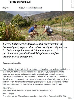 2022 : tours et détours chez Perdicus au cœur du Parc Naturel Régional des Baronnies Provençales