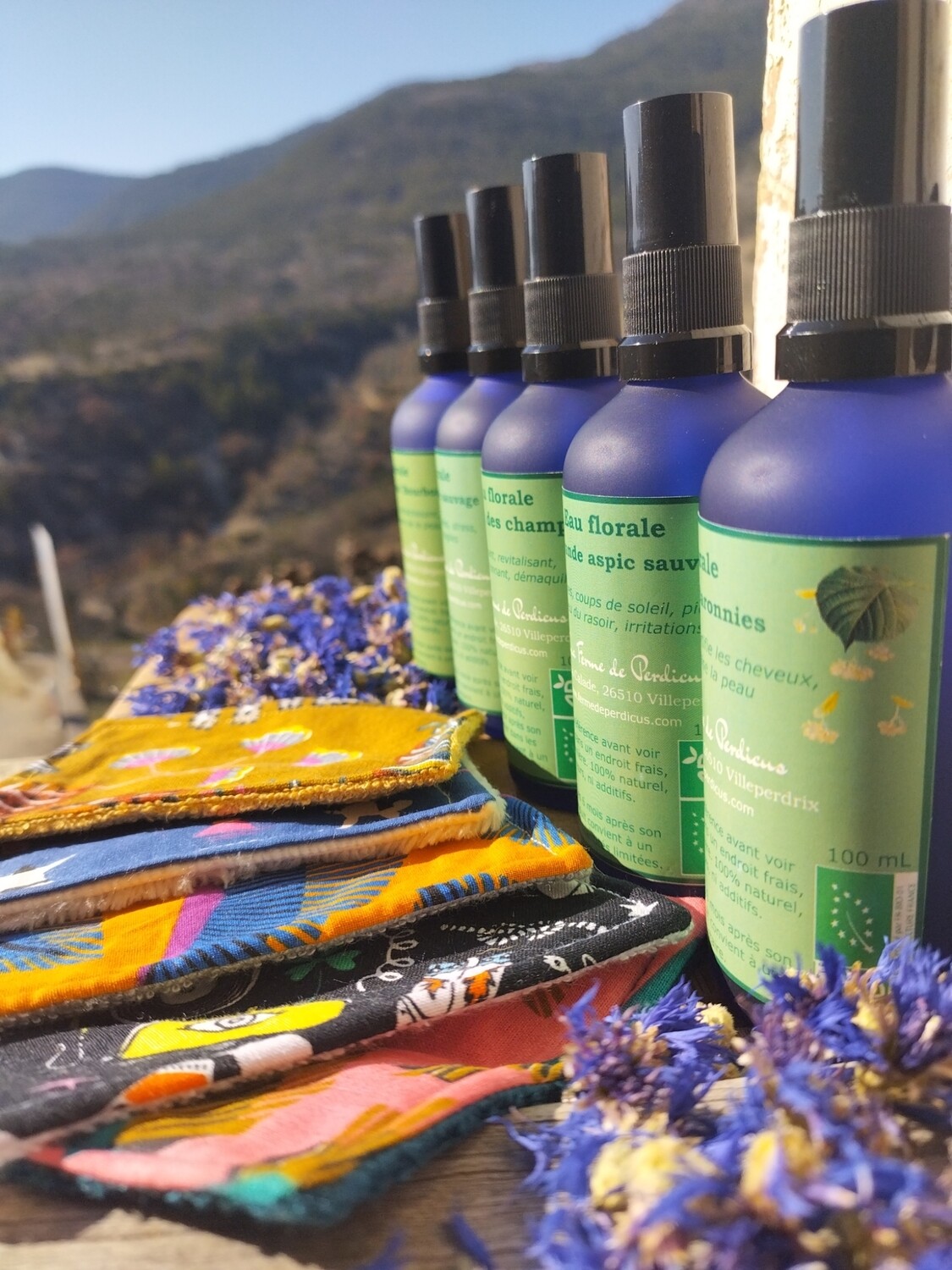 Duo cadeau &quot;Lotions d&#39;eau florale et Lingettes lavables&quot;