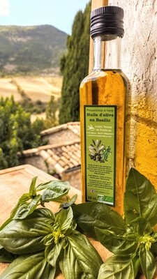 Huile d'olive au basilic 25cL