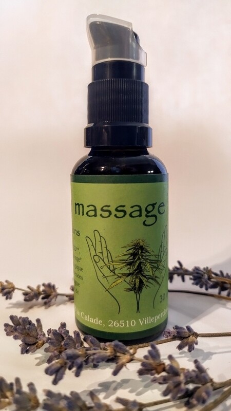 Huile de massage muscles et articulations au chanvre CBD 30 mL