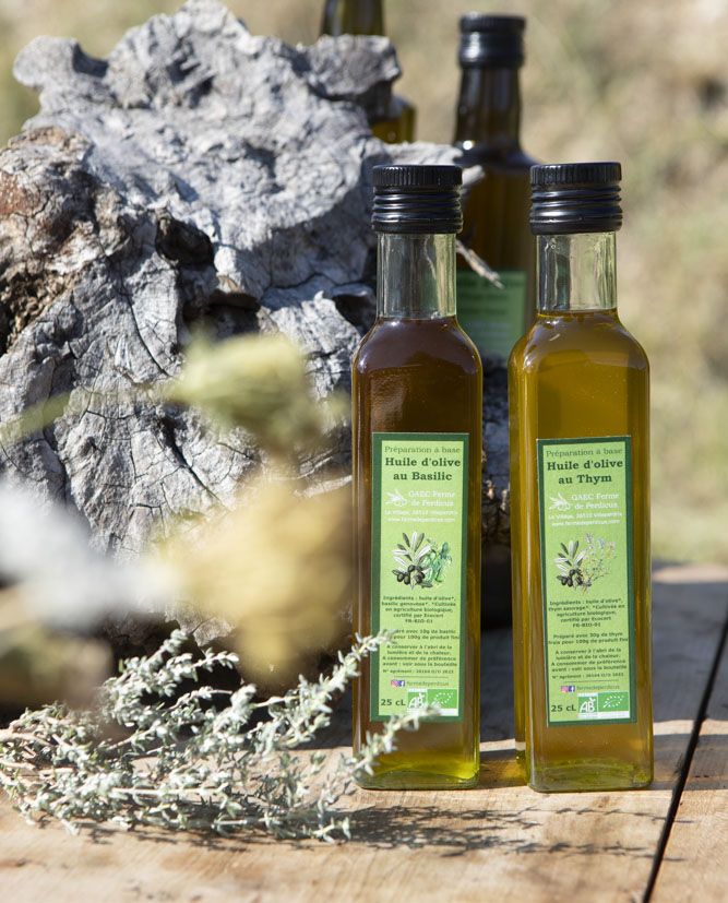 Huile d&#39;olive au basilic 25cL