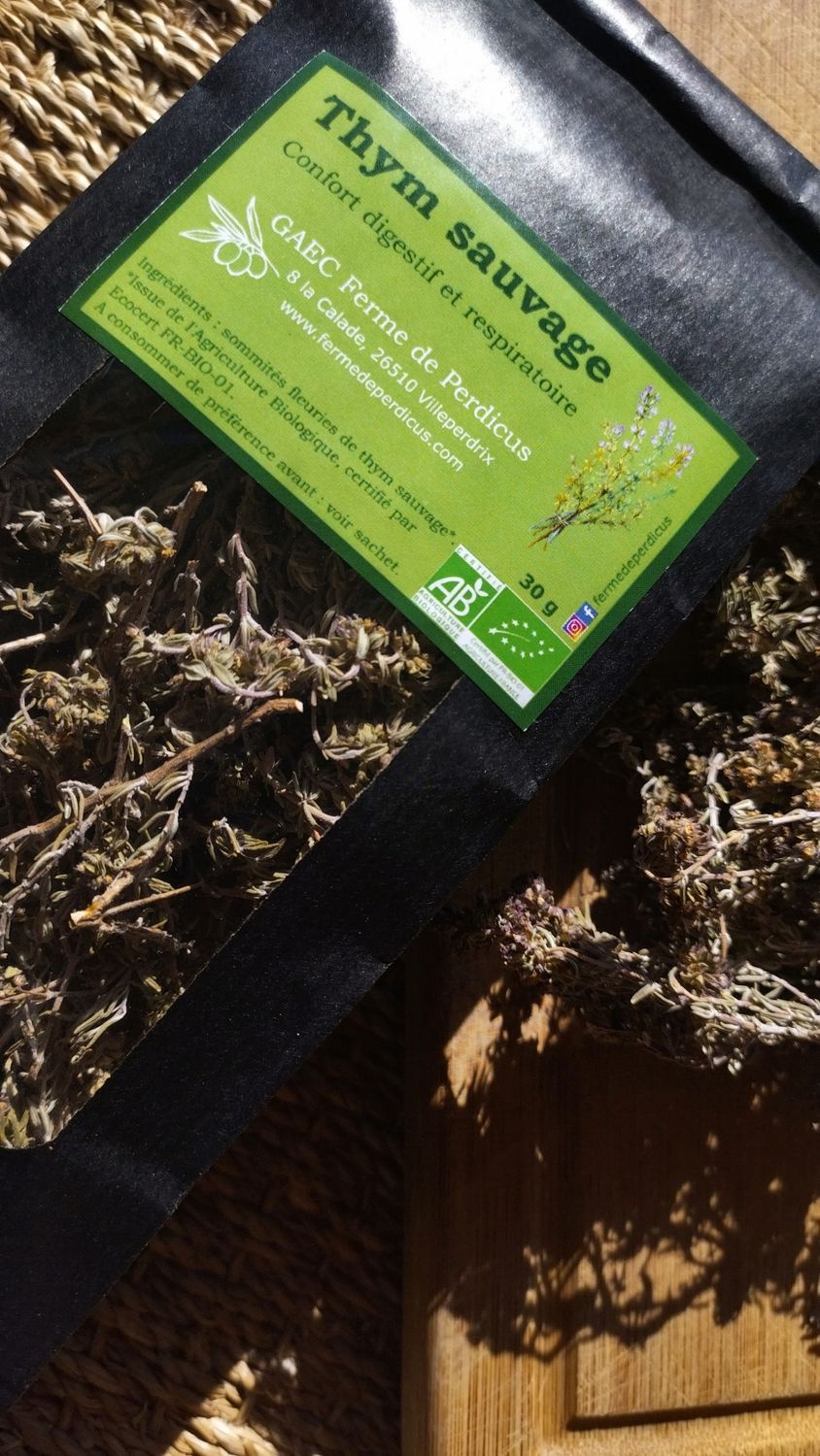 Fleurs de Thym sauvage BIO 30g ou 100 g Fleurs de Thym sauvage BIO 30g ou 100 g