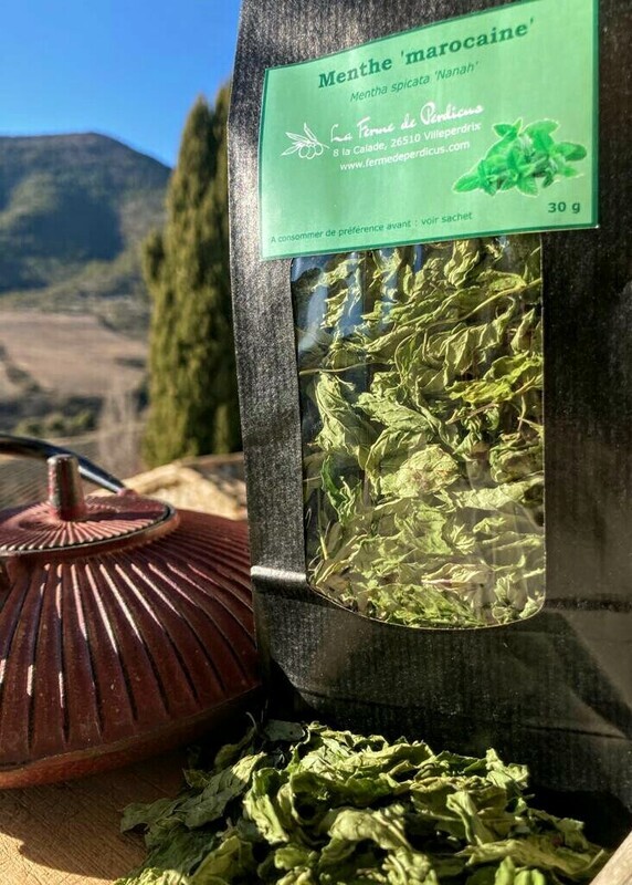 Menthe marocaine BIO 30g ou 100g Menthe marocaine BIO 30g ou 100g
