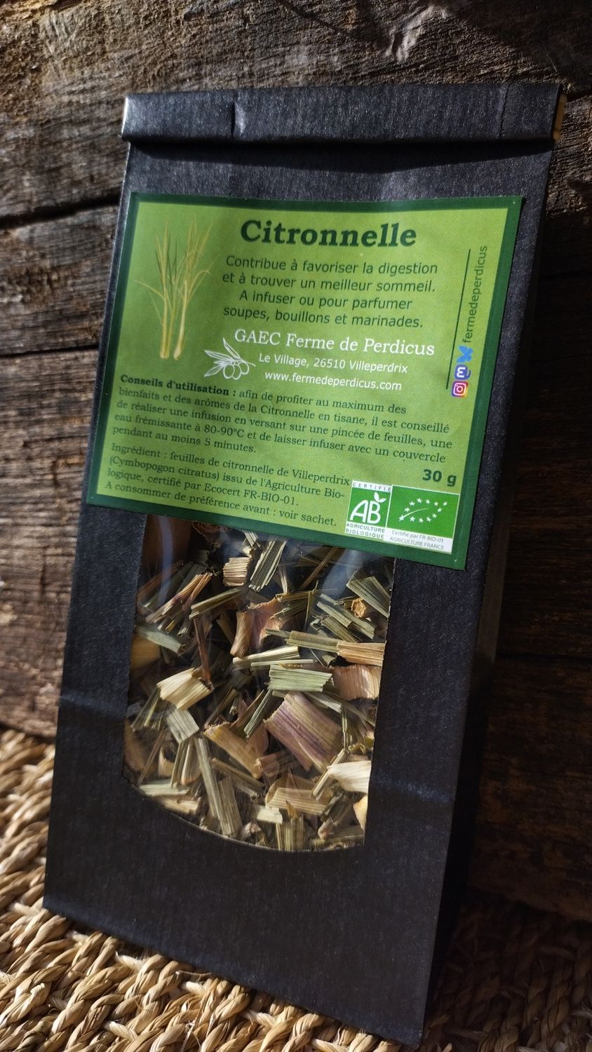 Citronnelle BIO 30g ou 100g Citronnelle BIO 30g ou 100g