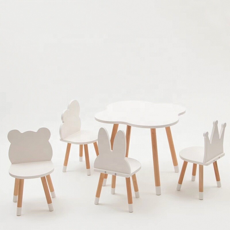 Wooden Character Kids Table and Chairs Set