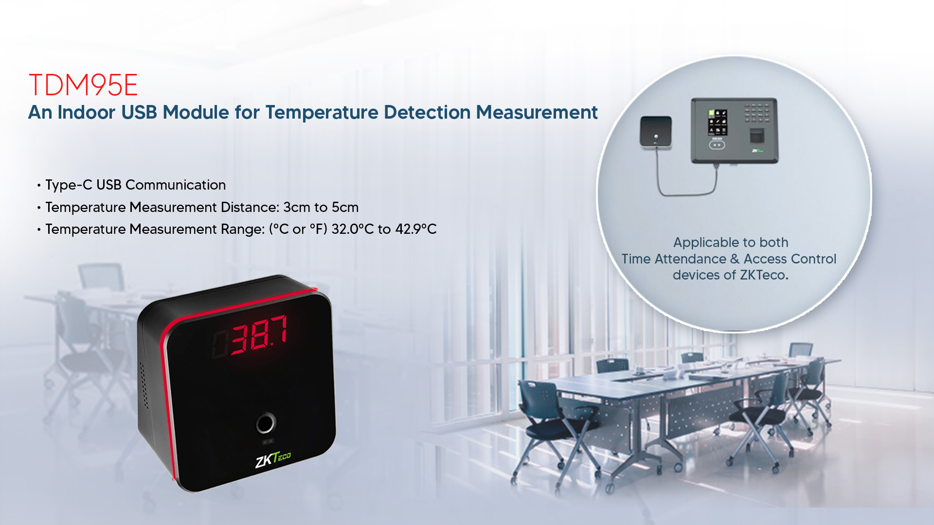 ZKT TDM95E USB Temperature Detection Stand-Alone Device Zkteco Imported