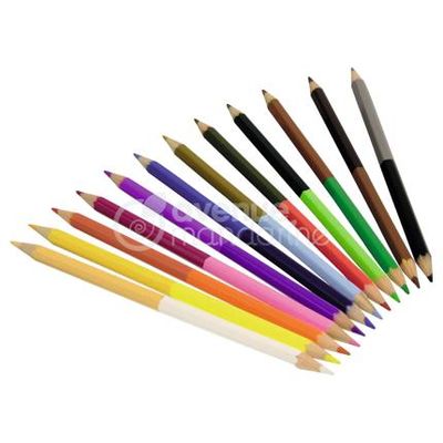 12 matite colorate a doppia punta