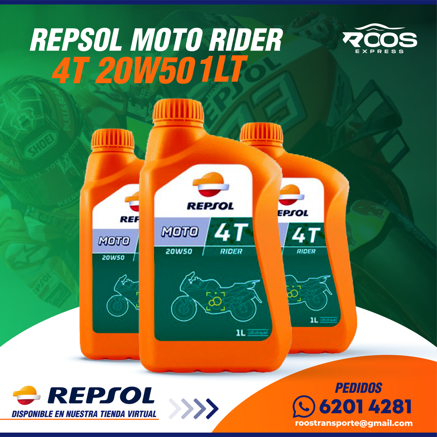 Aceite Repsol 20W-50 Rider, 53% OFF