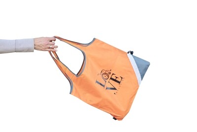 Packable Nylon Orange Inclusion Love Bag