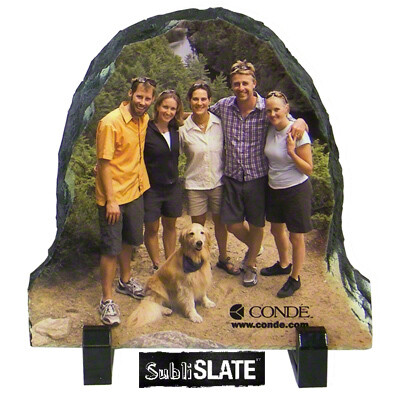 Half Oval SubliSlate with Extended Base - 7.8&quot;x7.8&quot;