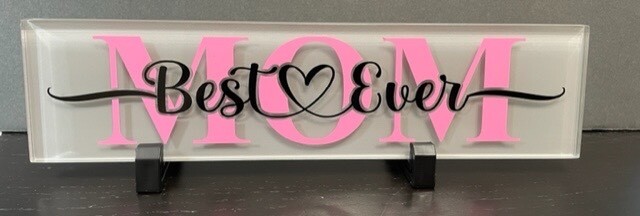 &quot;Best Ever&quot; - Stylish Personalized Glass Tile