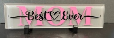 "Best Ever" - Stylish Personalized Glass Tile