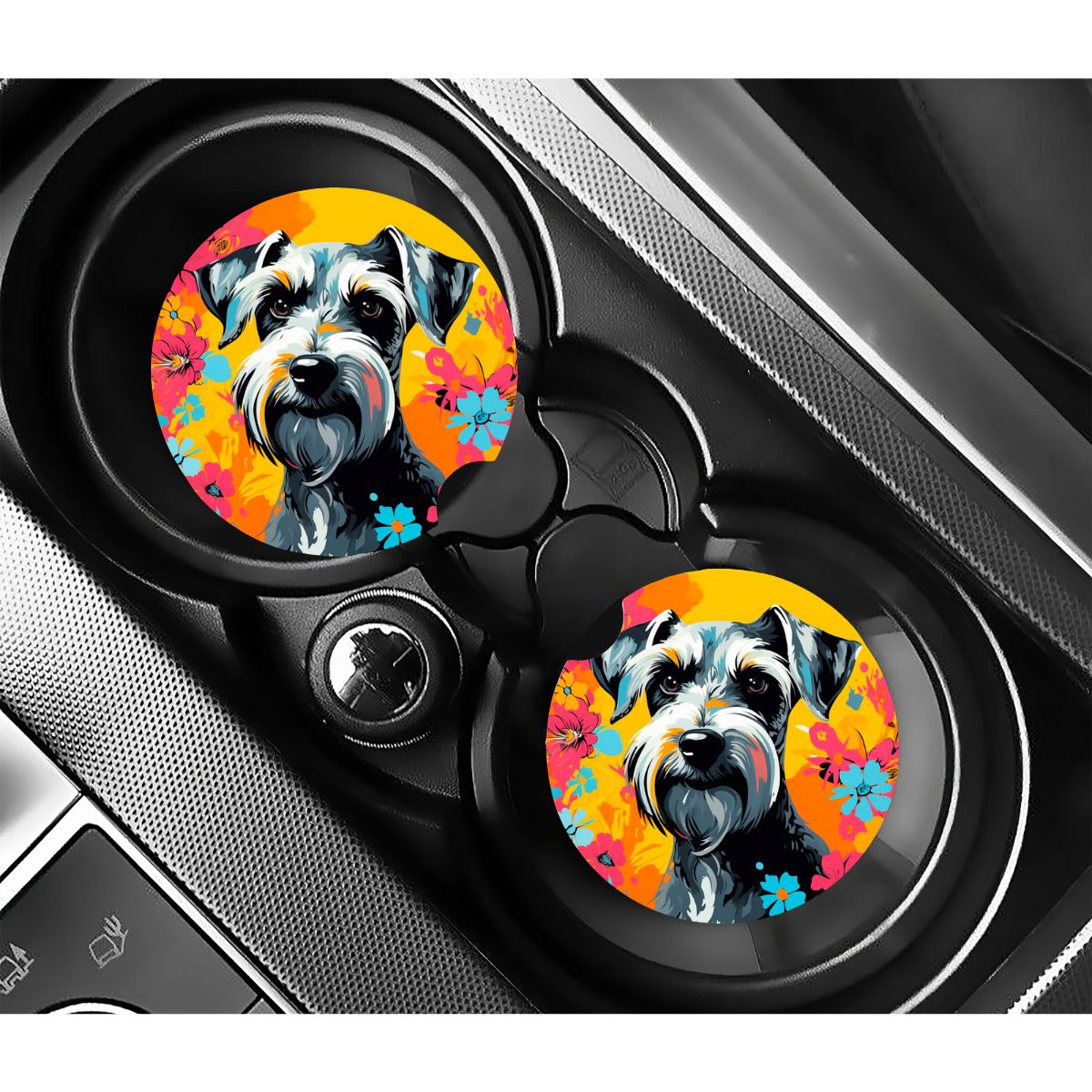 Neoprene Car Coasters Watercolor Dogs