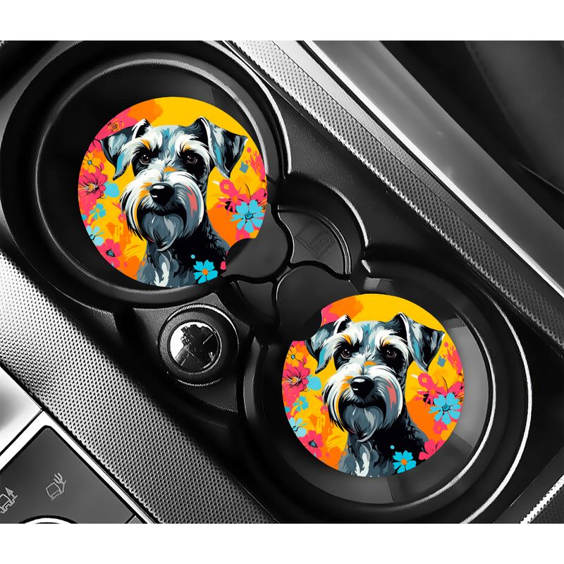 Neoprene Car Coasters Watercolor Dogs
