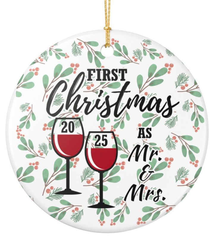 Our First Christmas As Mr. &amp; Mrs. Ceramic Ornament 2025