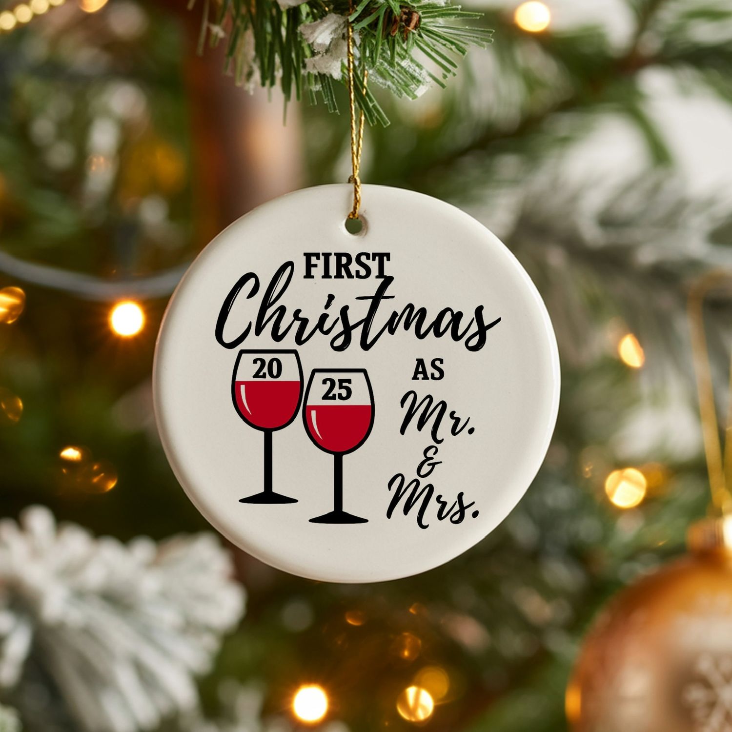 Our First Christmas As Mr. &amp; Mrs. Ceramic Ornament 2025