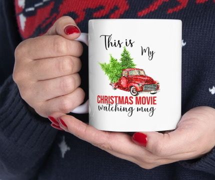Christmas Movie Watching Mug, Festive Cocoa Cup, Holiday Film Lover Gift