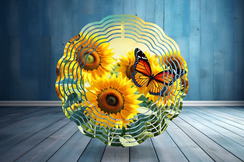 Beautiful 8-Inch Decorative Aluminum Wind Spinner (two sided)