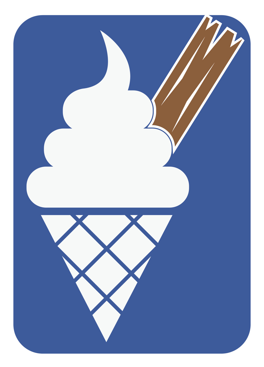 Single Cone Vanilla Soft Serve &amp; Flake 