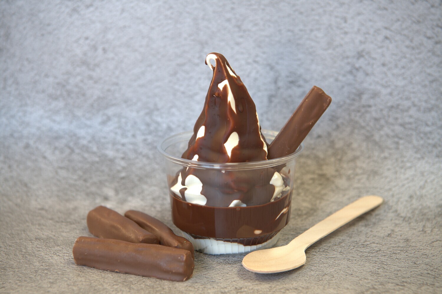 Double Cone Vanilla Soft Serve Choc Dip &amp; Flake 