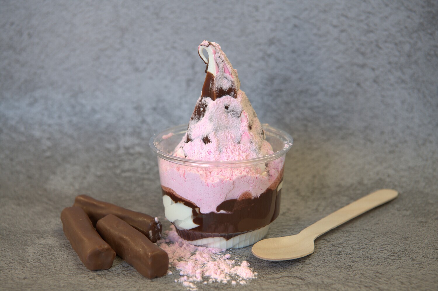 Double Cone Vanilla Soft Serve Chocolate &amp; Sherbet