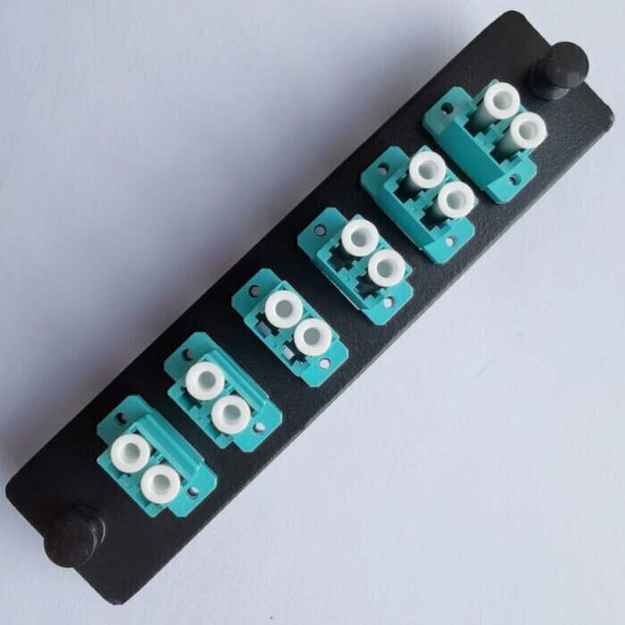 12 Fiber OM4 Multimode LC Insert Panel Aqua