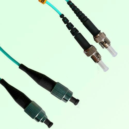 FC/PC to ST/PC Duplex OM4 Multimode Fiber Optic Patch Cable