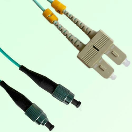 SC/PC to FC/PC Duplex OM4 Multimode Fiber Optic Patch Cable