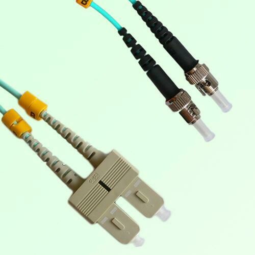 SC/PC to ST/PC Duplex OM4 Multimode Fiber Optic Patch Cable