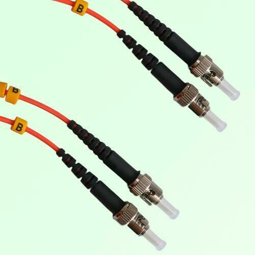 ST/PC to ST/PC Duplex OM1 Multimode Fiber Optic Patch Cable