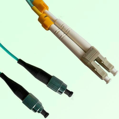 LC/PC to FC/PC Duplex OM4 Multimode Fiber Optic Patch Cable