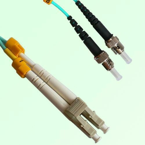 LC/PC to ST/PC Duplex OM4 Multimode Fiber Optic Patch Cable