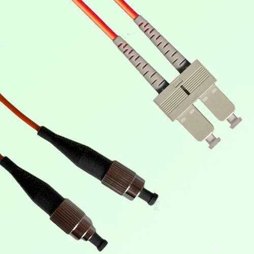 SC/PC to FC/PC Duplex OM1 Multimode Fiber Optic Patch Cable