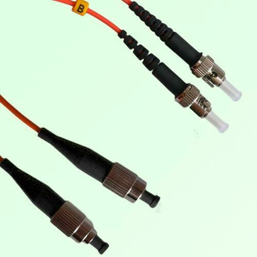FC/PC to ST/PC Duplex OM1 Multimode Fiber Optic Patch Cable