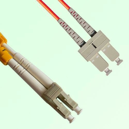 LC/PC to SC/PC Duplex OM1 Multimode Fiber Optic Patch Cable
