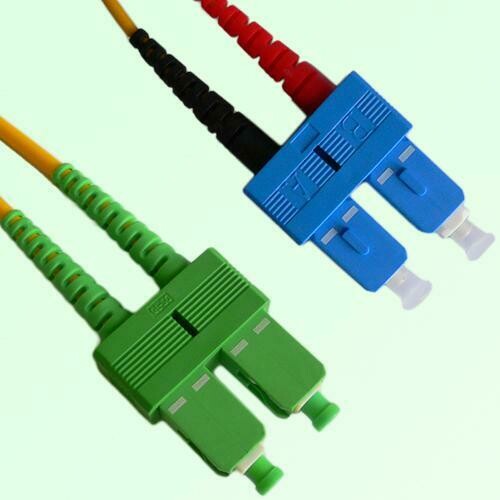SC/APC to SC/UPC Duplex SM Singlemode Fiber Optic Patch Cable